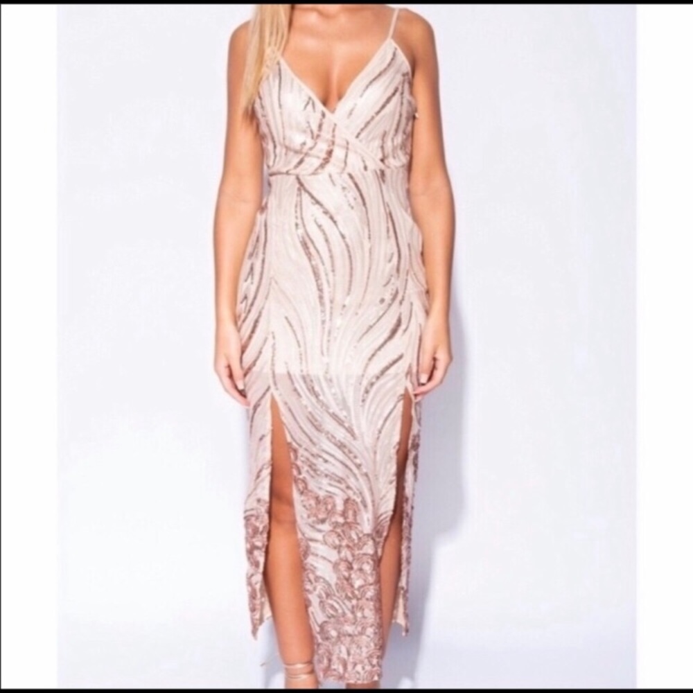Sequin Thigh Slit Dress - Picture 4 of 5